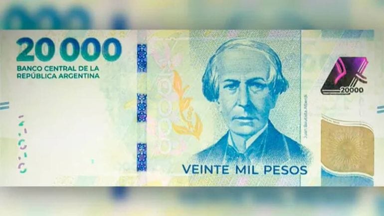 Este jueves comienza a circular el billete de $20.000