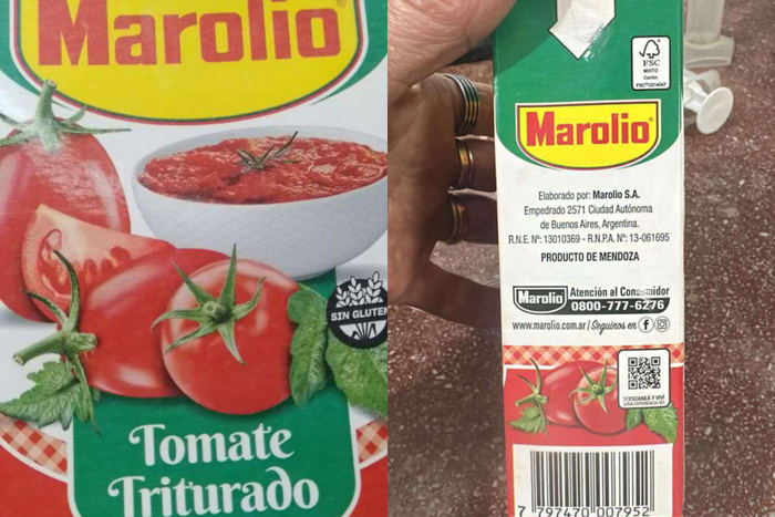 La ANMAT recomendó no consumir una tirada de tomate triturado Marolio