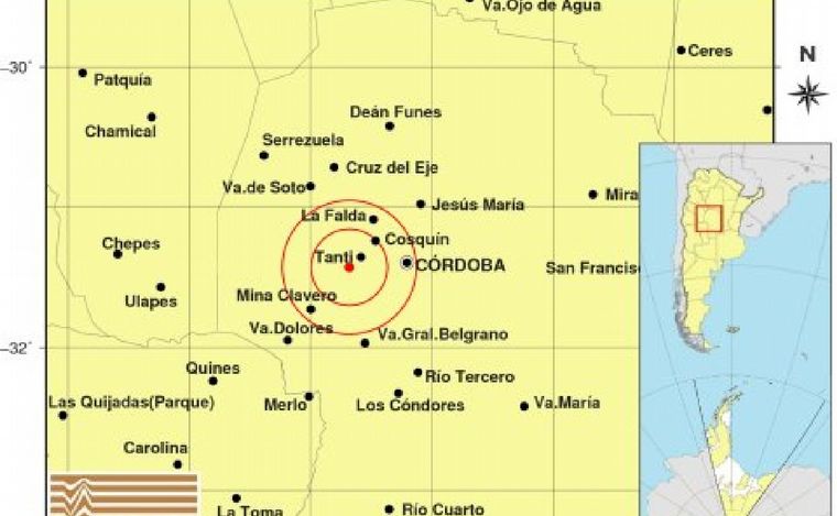 Sismo de 2,9 se registró en varias localidades de Córdoba 
