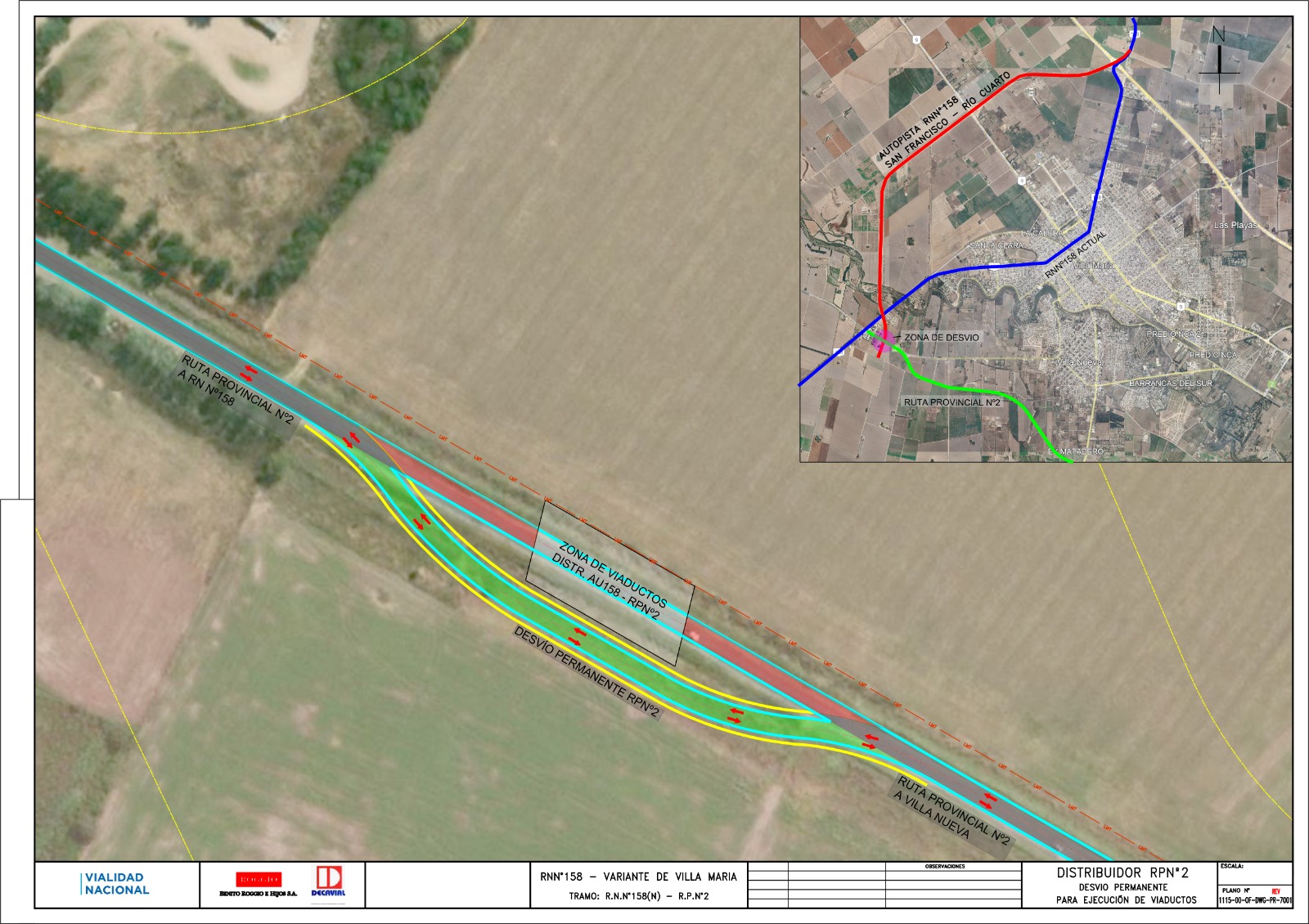 Desvío del tránsito sobre la Ruta Provincial 2