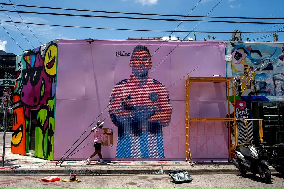 Messi ya es arte en las calles de Miami 