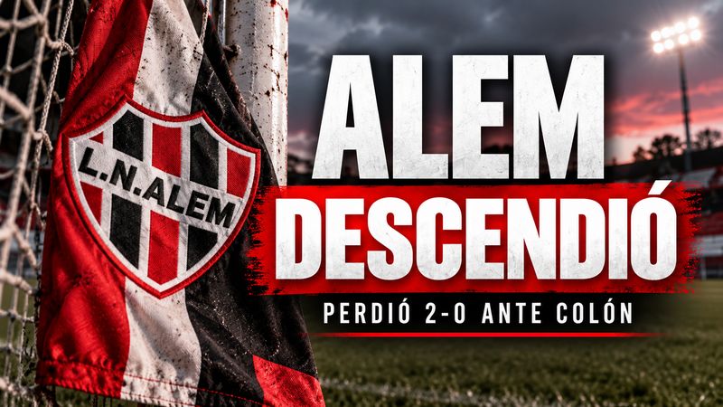 Golpe para Alem: perdió ante Colón en Villa Nueva y descendió a la B