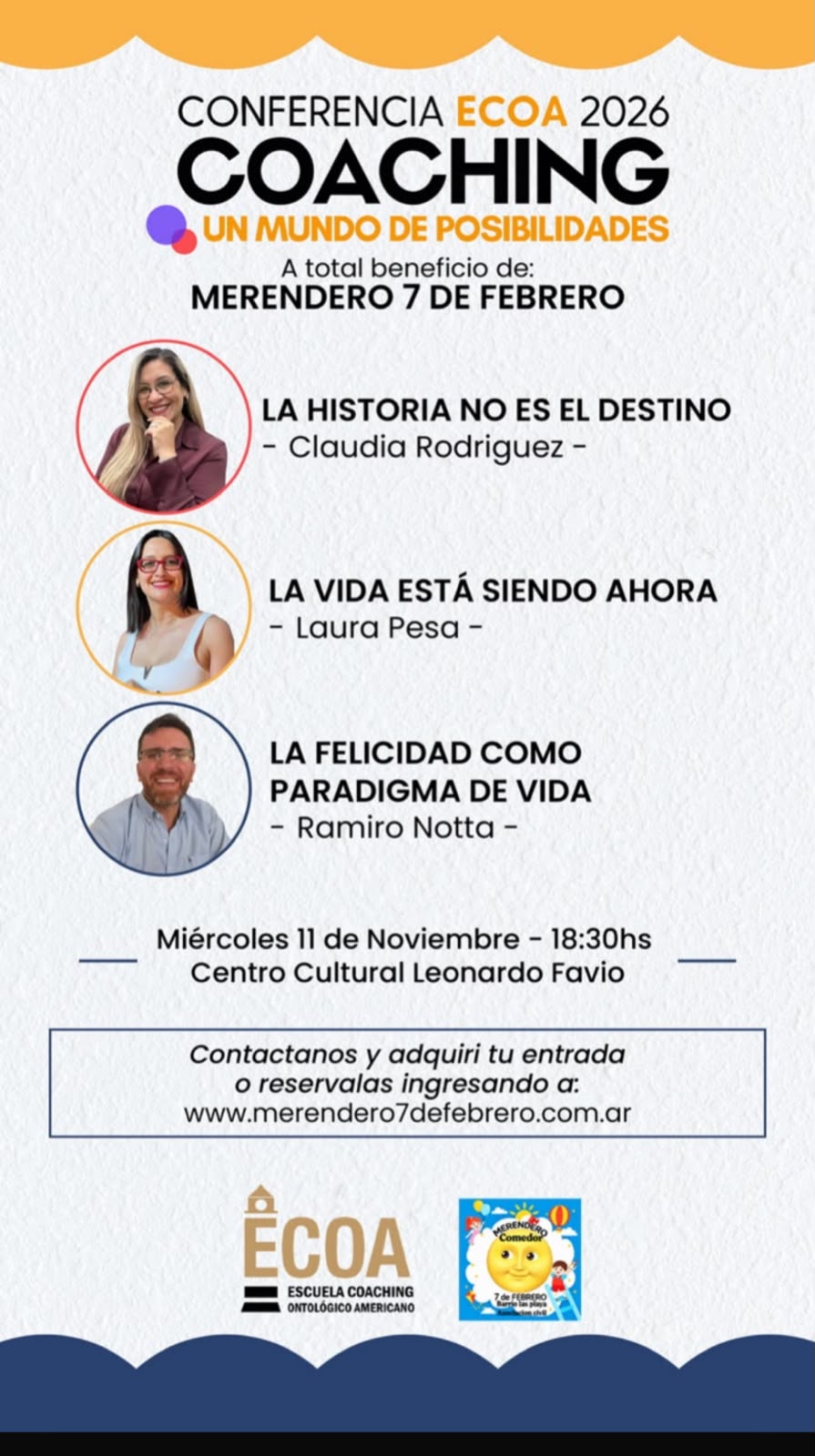 Alumnos de ECOA organizan una conferencia a beneficio del Merendero 7 de Febrero